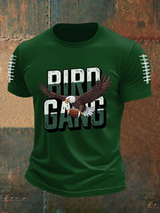 Men's Bird Gang Football Fans Lovers Gameday Casual Tee