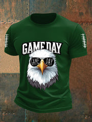 Men's Game Day Football Fans Lovers Gameday Casual Short Sleeve Tee