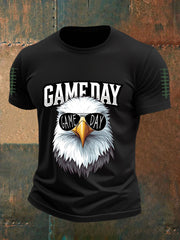 Men's Game Day Football Fans Lovers Gameday Casual Short Sleeve Tee