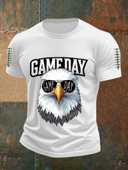 Men's Game Day Football Fans Lovers Gameday Casual Short Sleeve Tee