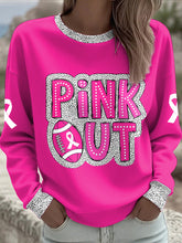Women's Breast Cancer Awareness Pink Out Football Printed Sweatshirt