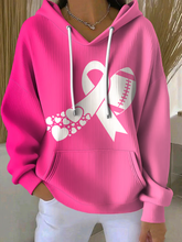 Women's Football combines with breast cancer Hooded Sweatshirt with Pockets