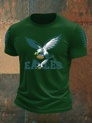 Men's Football Fans Lovers Gameday Casual imitation cotton short-sleeved T-shirt