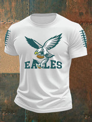 Men's Football Fans Lovers Gameday Casual imitation cotton short-sleeved T-shirt