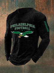 Men's Football Fans Lovers Gameday Casual Long Sleeve T-shirt