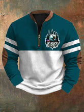 Men's Football Fans Lovers Gameday Casual Zip-Neck Sweatshirt