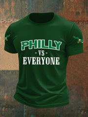 Men's Philly Football Vs Everyone Football Fans Lovers Gameday Casual Tee