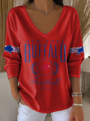 Women's Buffalo Football Lover Printed Tops