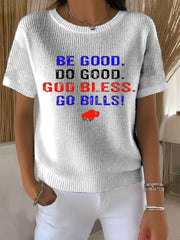 Vintage American Football Buffalo Bills Print Comfortable Casual Cotton Short-sleeved T-shirt