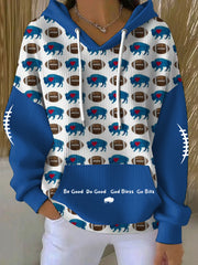 Women's Buffalo Football Lover Printed Hoodie