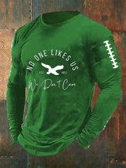 Men's Football Fans Lovers Gameday Casual Long Sleeve T-shirt