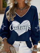 Women's Cowboys Football V-neck Tops