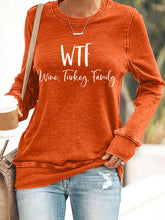 Women's WTF Wine Turkey Family Funny Thanksgiving Sweatshirt