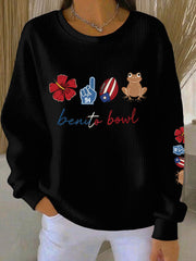 Women's benito bowl Ribbed Round-Neck Sweatshirt