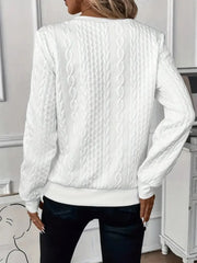 Women's Casual Cable Zipper Sweatshirt