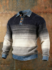 Men's Autumn and Winter Denim Collar Top