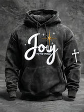 Men's Joy To The World Printed Casual Hoodie