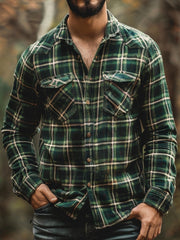 Men's Vintage Plaid Pattern Cozy Shirt