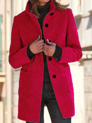 Women's Mid-Length Stand-Up Collar Coat