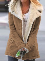 Women's Warm Plush Lapel Coat