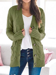 Women's Casual Mid-Length Knitted Cardigan