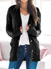 Women's Casual Mid-Length Knitted Cardigan