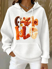 Women's Autumn Thanksgiving Faux Yarn Printed Hoodie