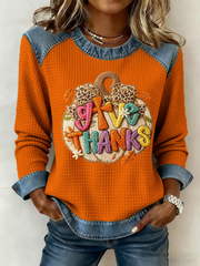Women's Thanksgiving Print Sweatshirt