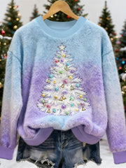 Women's Christmas Tree Print Casual Top