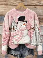 Women's Christmas Snowman Print Casual Top