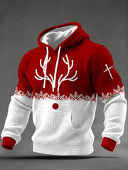 Men's Christmas Cross Print Casual Hoodie