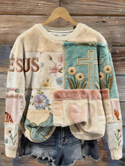 Women's Pieced-together Faith Flannel Hoodie