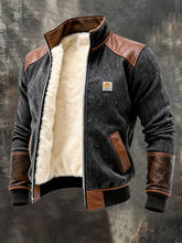 Men's Retro Textured Warm Multi-pocket Outdoor Jacket