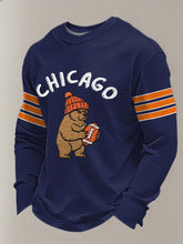 Men's Football Fans Gameday Casual Waffle Long Sleeve T-Shirt