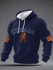 Men's Football Fans Gameday Casual Checkered Hoodie