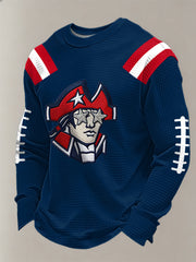 Men's Football Fans Gameday Casual Waffle Long Sleeve T-Shirt