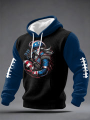 Men's Football Fans Gameday Casual Checkered Hoodie