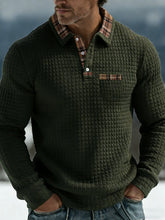 Men's Plaid Waffle Long Sleeve Top