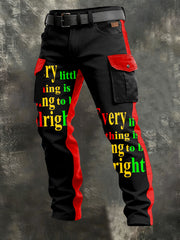 Men's Retro Reggae Art Print Casual Workwear Trousers