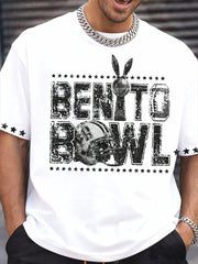 Men's Bunny Football Lover Benito Bowl Printed Printed T-shirt