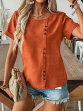 Women's Casual Bamboo Joint Decorated And Linen Shirt With Button Fastening