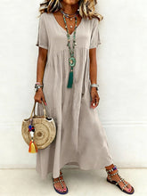 Women's Casual Loose-Fit V-Neck Dress