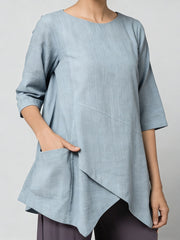 Women's Solid-Color Crew-Neck Casual T-Shirt