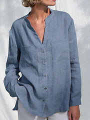 Women's Solid-Color Casual Shirt