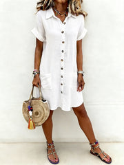 Women's Casual Elegant Mid-Length Shirt Dress