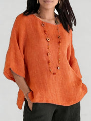 Women's Solid-Color Crew-Neck Casual T-Shirt