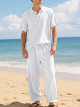 Men's Loose Breathable Casual Cotton And Linen Suit