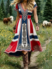 Women's Nordic Scandinavian Style Viking Art Printed Dress