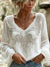 Women's Classy Viking Celtic Knot Floral Lace Print Cotton-Linen Shirt