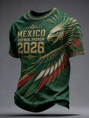 Men's Mexico Football Lover Art Printed T-shirt